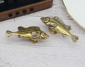 Brązowy ładny ryba solidny mosiężny uchwyt do szafek gałka do szuflady uchwyt do komody uchwyty kuchenne uchwyty do szafek osprzęt