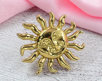 Solid Brass Sun Cabinet Handles Knobs, Sun Dresser knob, Sun Drawer Vintage Knob, DIY Pulls Handle, Cabinet Hardware