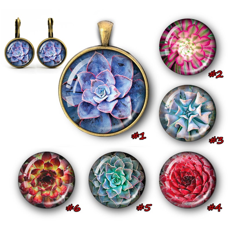 Succulents pattern cabochons Handmade photo glass cabs round Image glass cabochon,Glass cabochons Cabs cabochons,Illustration cabochon