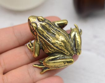 Brązowa żaba Solidna mosiężna gałka do szafek Gałka do szuflady Gałka do komody Uchwyty Gałki kuchenne Uchwyty Osprzęt do szafek