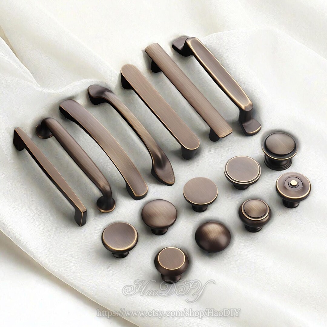 Solid Brass Cabinet Pulls Handles Knobs Vintage Dresser Handles Brass ...
