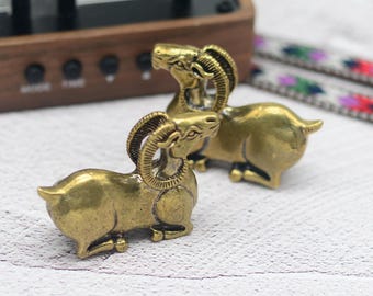 Perilla de latón con forma de cabra para gabinetes, cajones, tocadores, cocinas, herrajes para gabinetes.