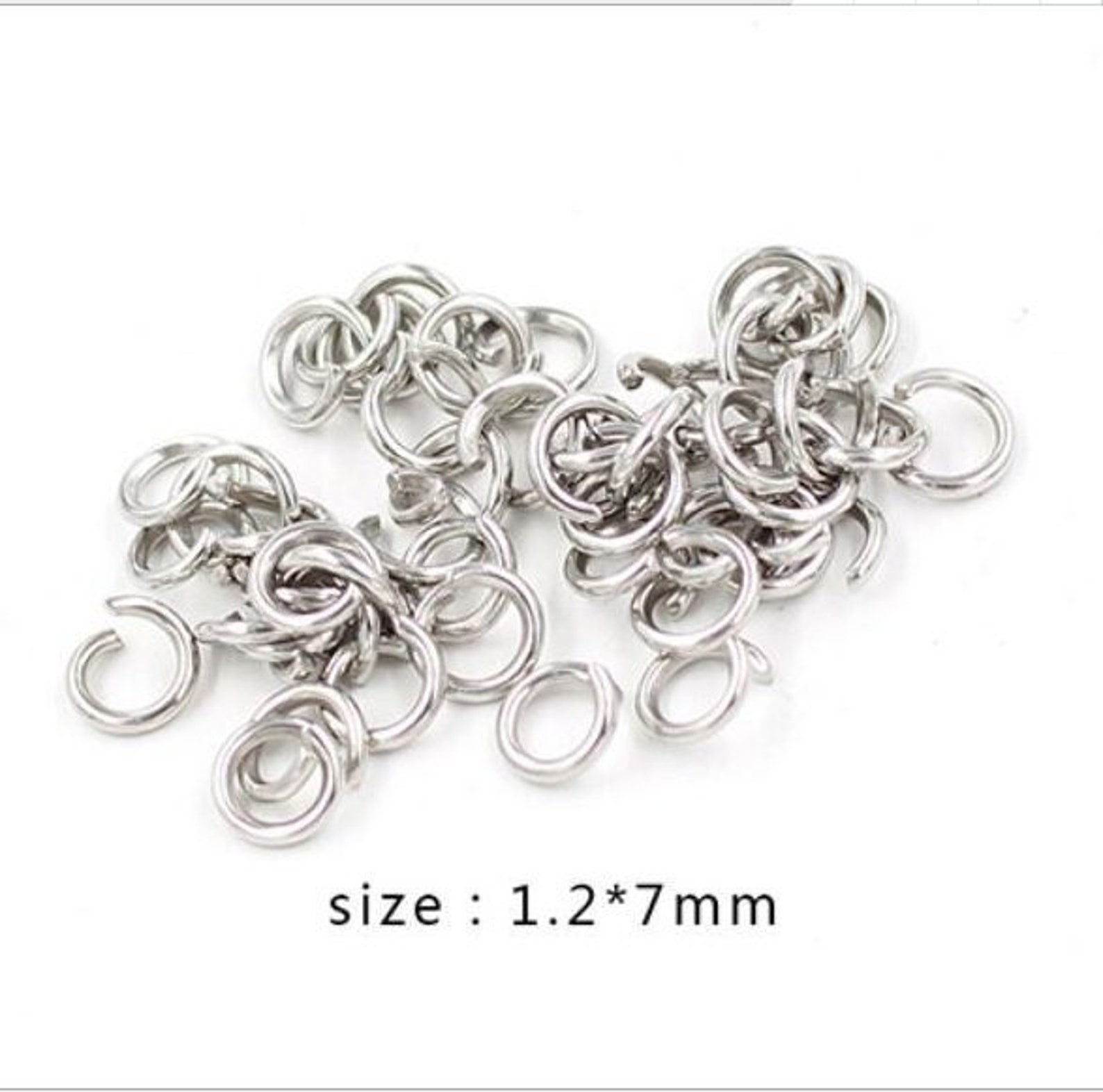 200pcs 1.2x7mm Jump RingsDIY Stainless Steel Etsy