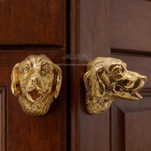 Brass dog head Knobs Cabinet Pulls Drawer Knobs Dresser Pulls  Handles Kitchen cupboard Knobs Pulls Cabinet Pulls Furniture Hardware