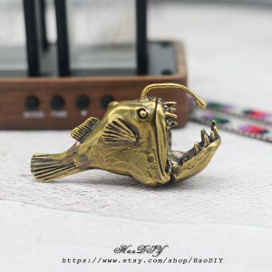 Anglerfish Solid Brass Knob Cabinet Pulls Drawer Knob Dresser Pull Knobs Handles Kitchen Knobs Pulls Cabinet Pull Hardware
