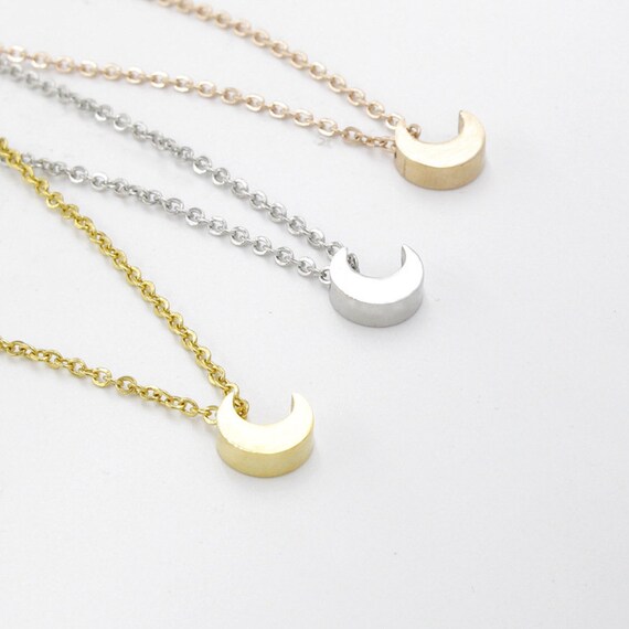 3 unids acero inoxidable luna colgante collar - Etsy
