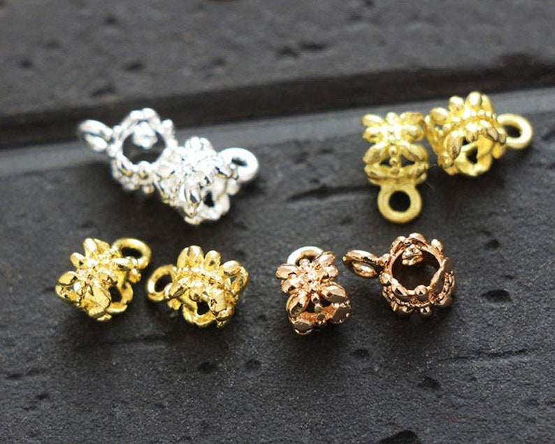 Brass Jewelry DIY Brass Findings 10pcs 6mm 18K Gold Plated Hollow Bracelet Rings Buckle Ring Link TP03 Bracelet Buckle Connecting Ring