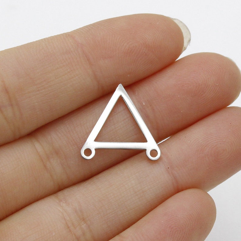 DIY Stainless Steel Finding,ST387 Stainless Steel Conch Pendant,Triangle Charm Necklace 10pcs Stainless Steel Double Hanging Ring Pendants
