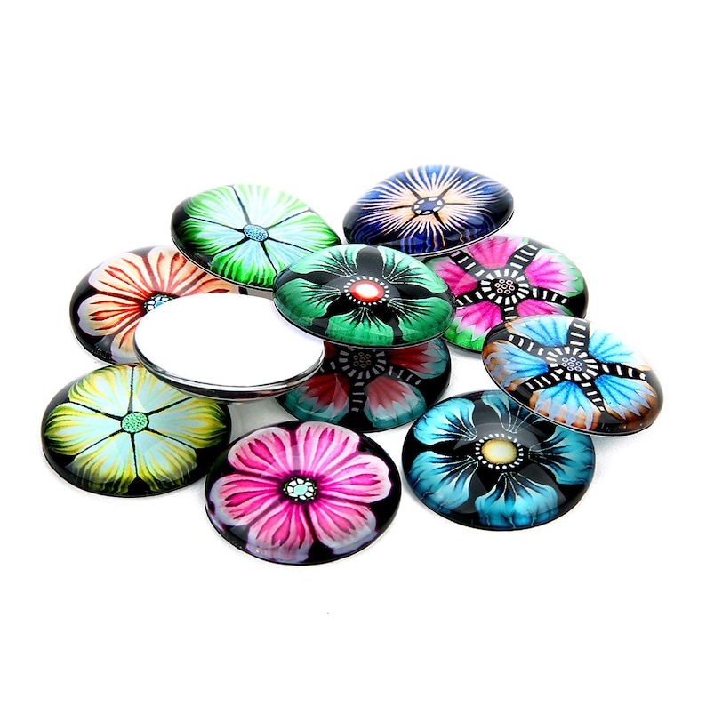 Image glass cabochon,Glass cabochons Cabs cabochons,Illustration cabochon Butterfly pattern cabochons Handmade photo glass cabs round