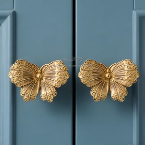 Butterfly Knob Solid Brass Knob Cabinet Pull Drawer Knob Dresser Pull Knob Handle Kitchen Knob Pull Cabinet Pull Hardware