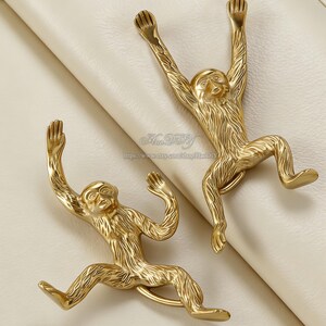 Gałki Mosiężne Monkey Gałki Uchwyty do szafek Gałki do szuflad Uchwyty do komód Uchwyty do szafek kuchennych Uchwyty Uchwyty do szafek Okucia meblowe zdjęcie 5