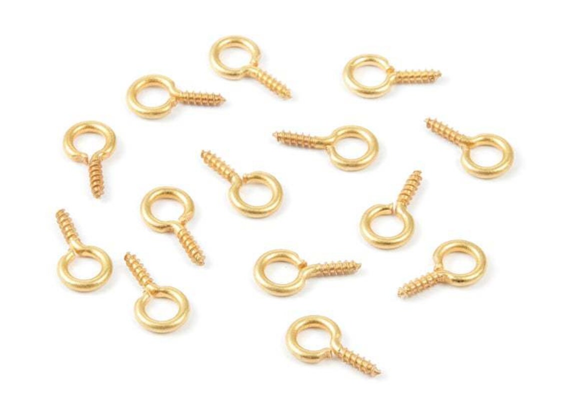 100pcs 12.5x7mm Raw Brass Eye Hook Screw Raw Brass Eye Hook Etsy
