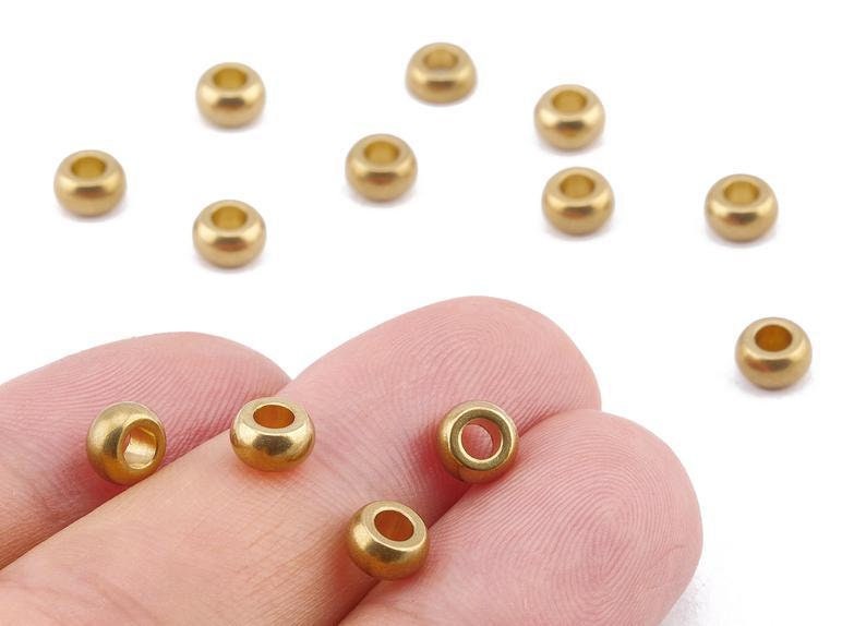 100pcs 5.85x3.24x1.75mm Raw Brass Ring Brass Beads HT817 Connectors Hollow Beads Brass Beads,Raw Brass Findings,DIY Jewelry Finding