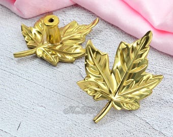 Solid Brass Leaf Cabinet Handles Knobs, Leaf Dresser knob, Leaf Shaped Drawer Vintage Knob, DIY Pulls Handle, Cabinet Hardware