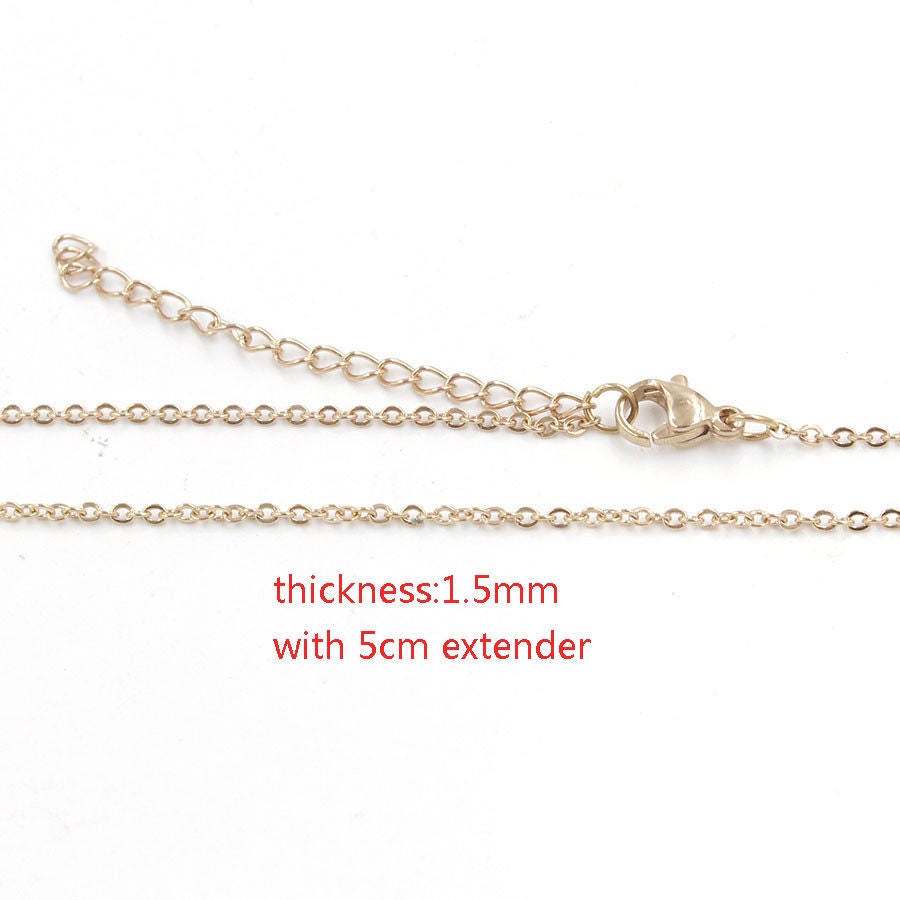 5pcs 1mm/1.5mm/2mm Stainless Steel Rose Gold Cable Chains With - Etsy