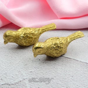 Solid Brass Birds Cabinet Handles Knobs, Bird Dresser knob, Animal Drawer Vintage Knob, DIY Pulls Handle, Cabinet Hardware