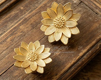 Flower Knobs Brass Lotus Knobs Cabinet Pulls Drawer Knobs Dresser Pulls Knobs Handles Kitchen Knobs Pulls Handles Unique Cabinet Hardware