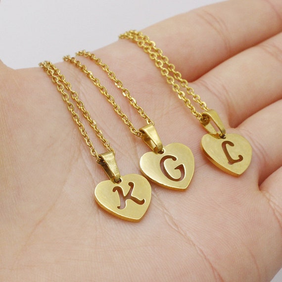Heart shaped pendant with alphabet deals