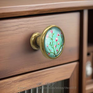 Perillas de flores, perillas de tocador, manijas, tiradores para gabinetes de cocina, perillas para puertas de vinotecas, tiradores de tocador, perillas para gabinetes, perillas para muebles imagen 2