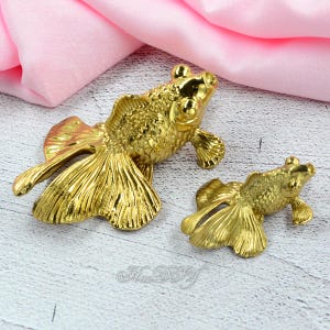 Solid Brass Goldfish Cabinet Handles Knobs, Goldfish Dresser knob, Animal Drawer Vintage Knob, DIY Pulls Handle, Cabinet Hardware
