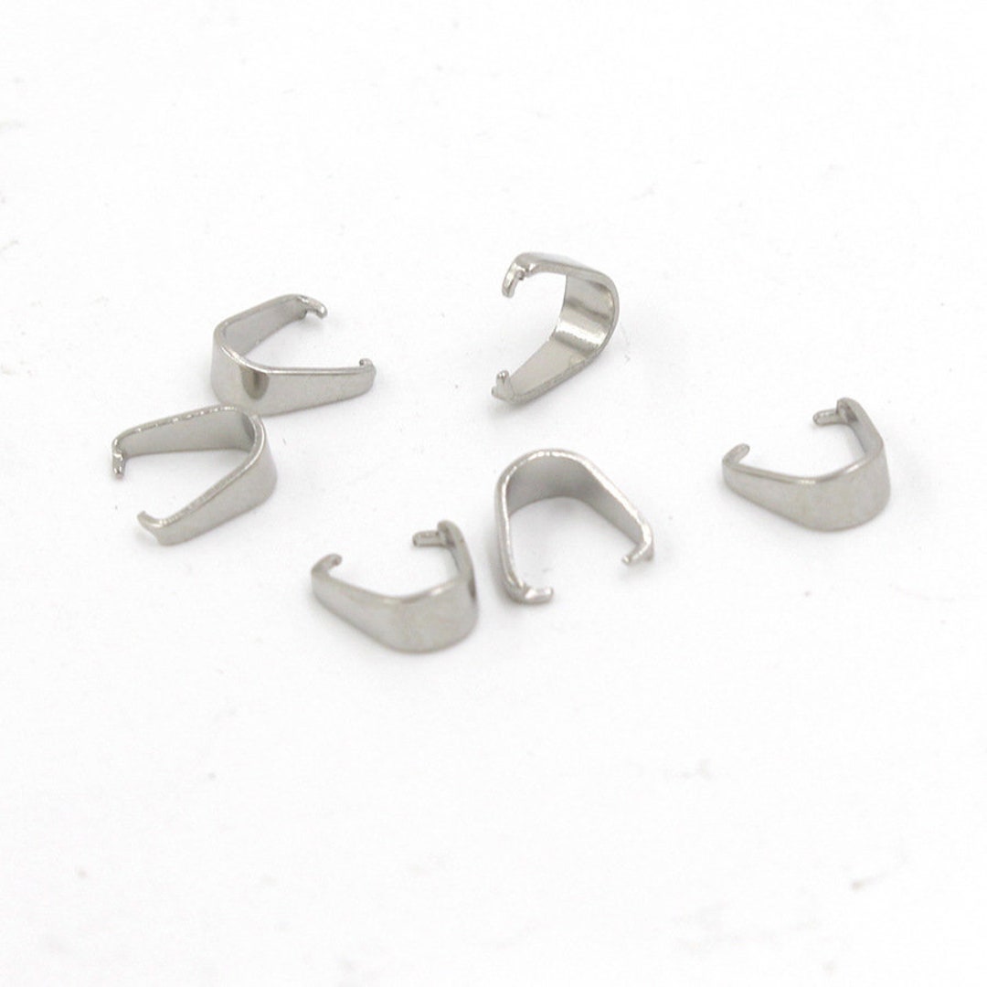 100/200pcs 7/9mm Pendant Clips Pinch Bail Clasp Connectors Necklace Hooks  For Jewelry Making Finding Parts Accessories Supplies