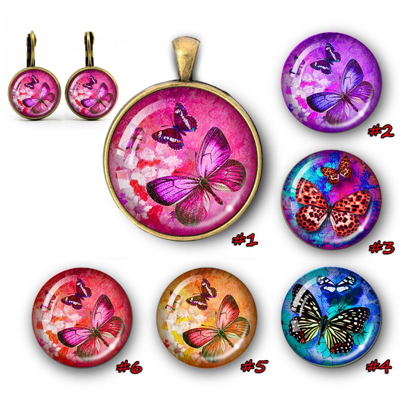 Image glass cabochon,Glass cabochons Cabs cabochons,Illustration cabochon Butterfly pattern cabochons Handmade photo glass cabs round