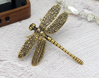 Tiradores de latón macizo con forma de libélula de bronce para gabinetes, cajones, tocadores, cocinas, herrajes para gabinetes.