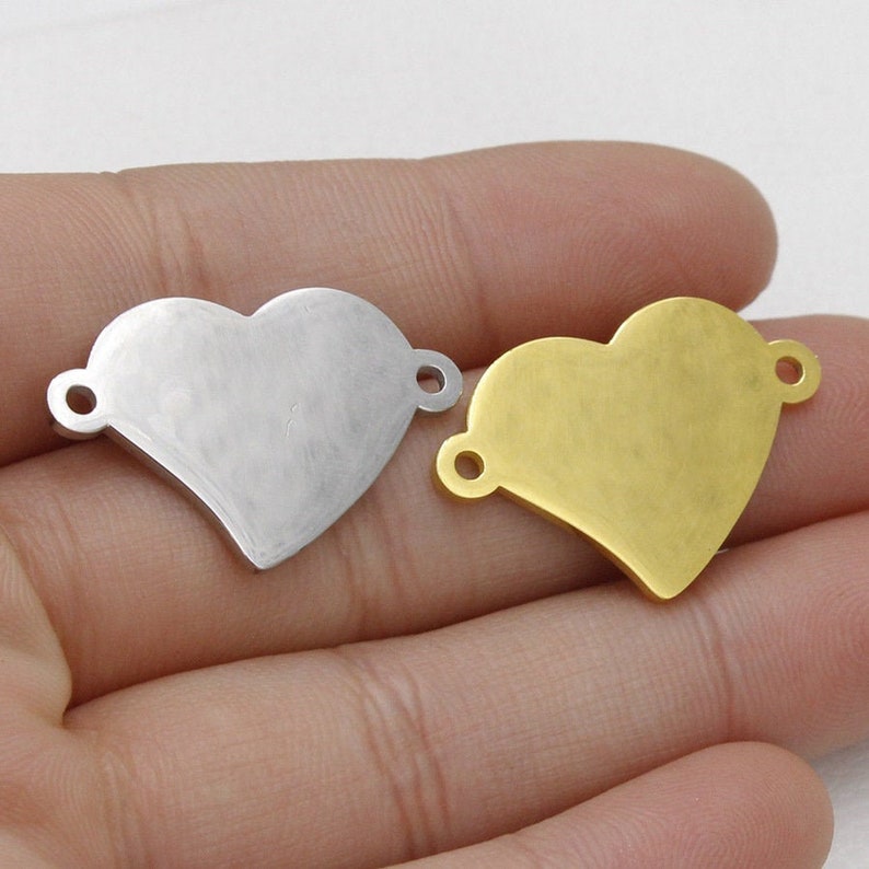 10pcs 17.25x25.4mm Stainless Steel Heart Charm Pendants,Stainless Steel Heart Disc Blank,Stainless Steel DIY Supplies,Jewelry Findings,ST419