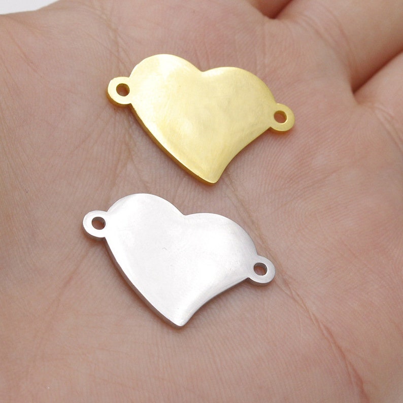 10pcs 17.25x25.4mm Stainless Steel Heart Charm Pendants,Stainless Steel Heart Disc Blank,Stainless Steel DIY Supplies,Jewelry Findings,ST419