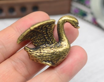 Perilla de latón macizo con forma de cisne, tiradores para gabinetes, cajones, tocadores, manijas, pomos de cocina, herrajes para gabinetes.