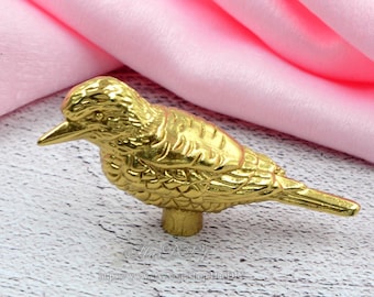 Pomo de pájaro de latón macizo: tirador decorativo para cajón de gabinete, pomo vintage, tiradores DIY, herrajes para gabinetes
