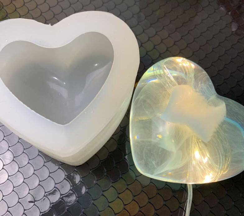 Heart Silicon Mold,diy Resin Mold,flexible Silicone Mold Tray,epoxy Silicon  Mold,diy Mold,resin Art Mold,crystal Epoxy Mould GJ79 