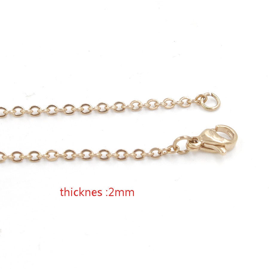 5pcs 1mm/1.5mm/2mm Stainless Steel Rose Gold Cable Chains With - Etsy