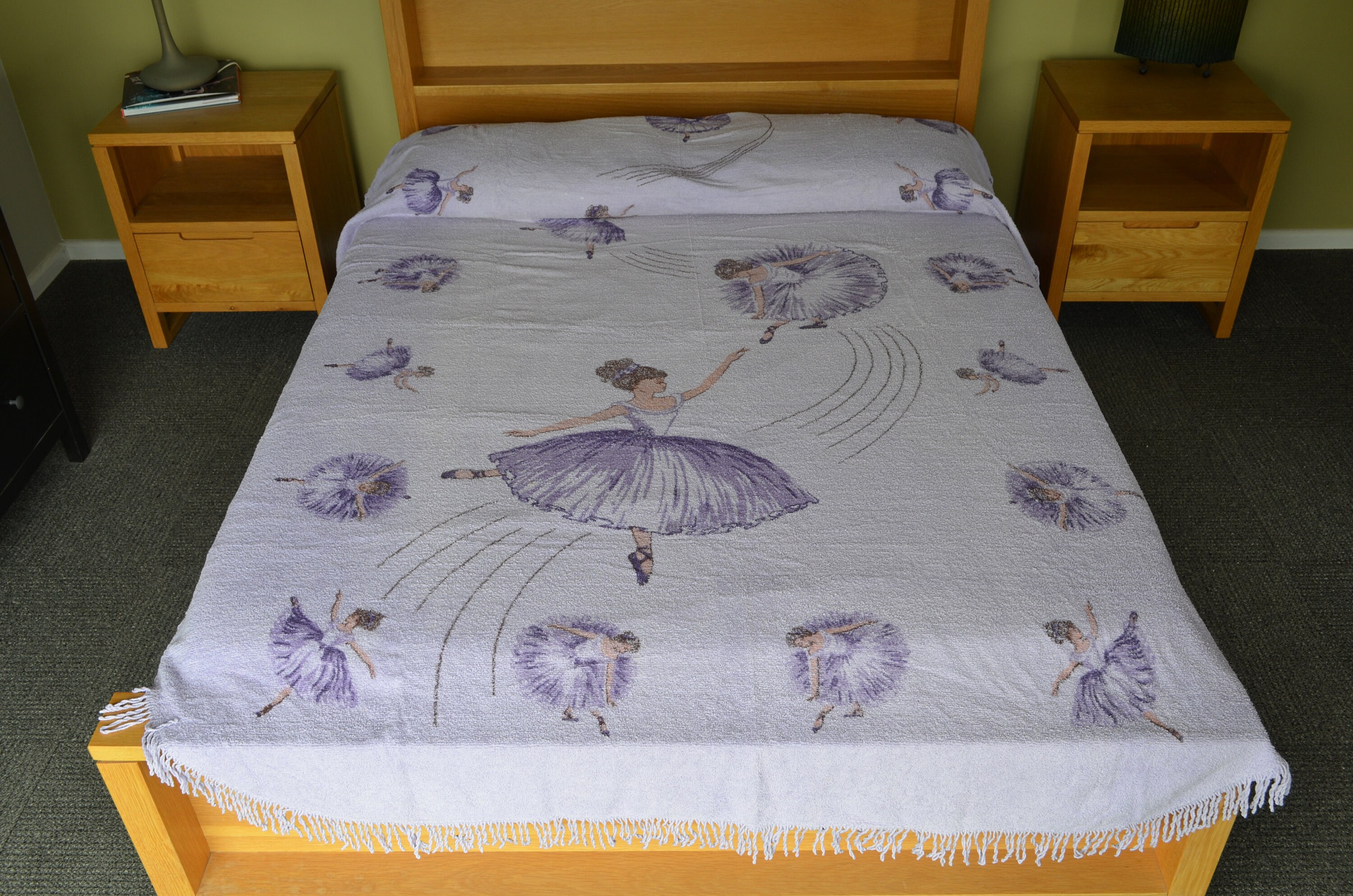 Vintage Chenille twin/single purple ballerina fringed Etsy