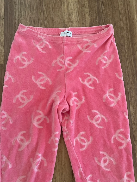 Vintage Chanel S/S1996 Pink Velour Pants - Etsy