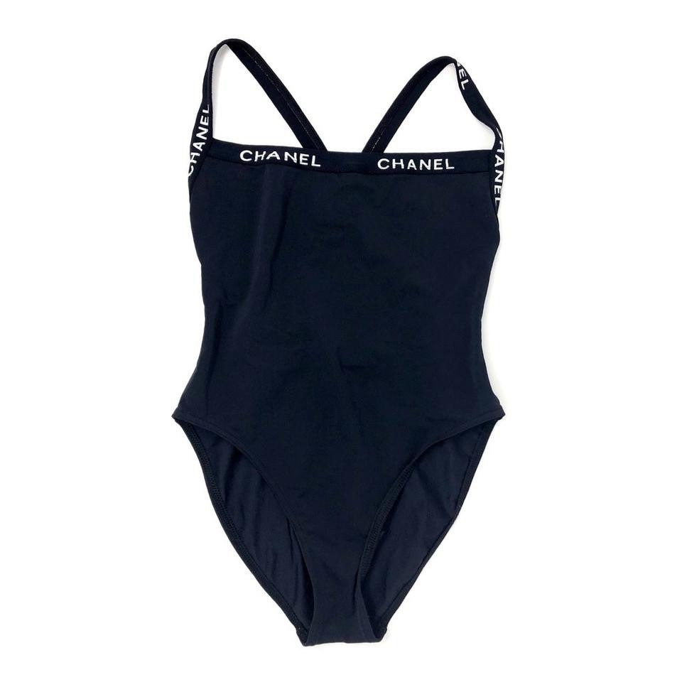 Vintage Chanel Logo One-piece Swimsuit 