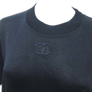Vintage Chanel Black Short-sleeved Viscose TOP -  UK