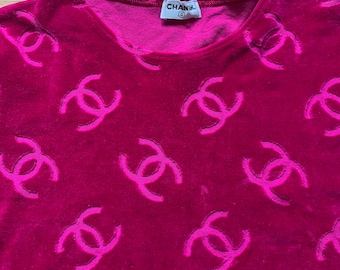 Vintage Chanel S/S 1996 Fuchsia Velour Cropped Top - Etsy