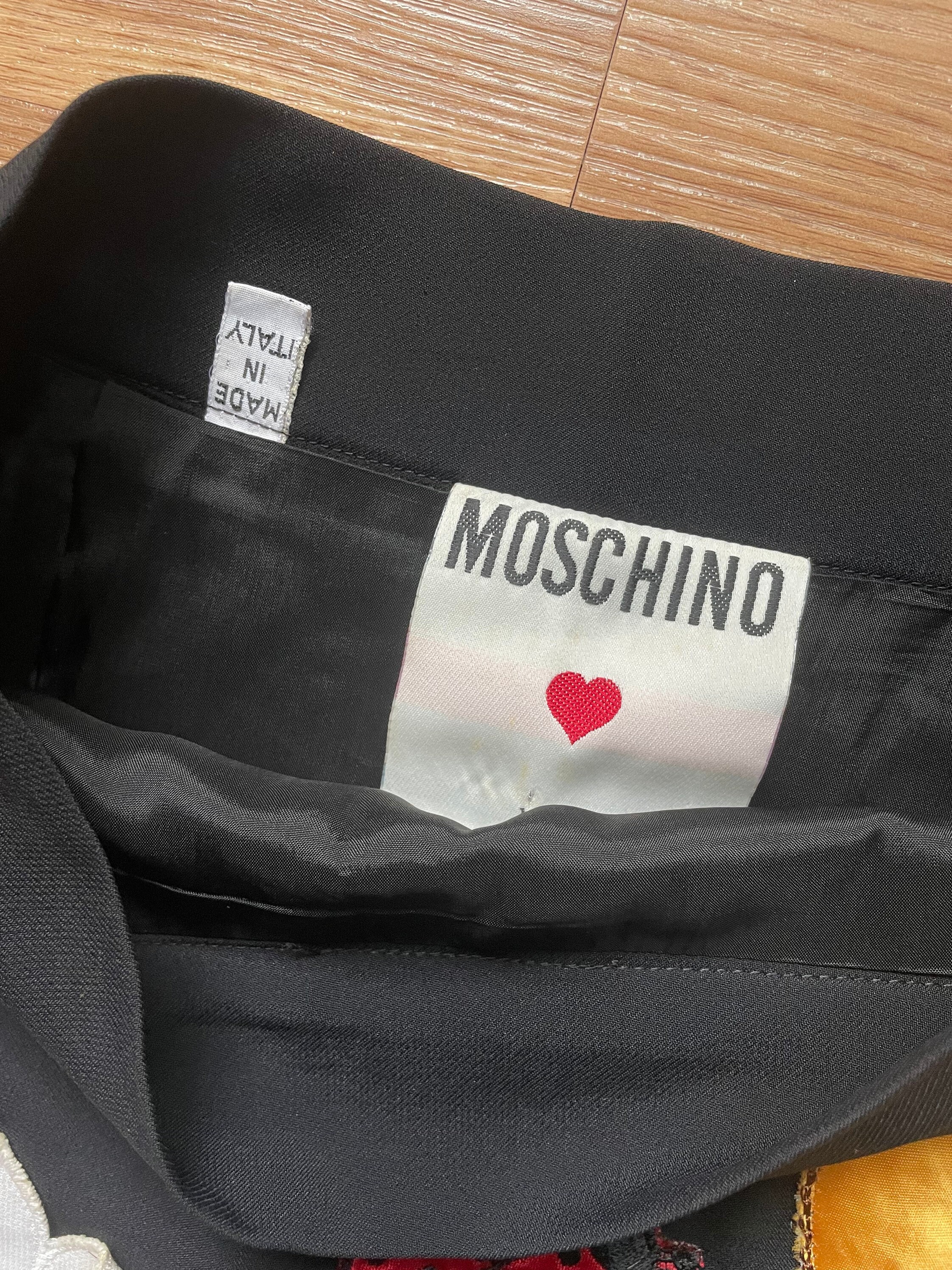 1994 Moschino Black Patch WHAM Skirt - Etsy