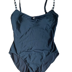 CHANEL Vintage 01C Big CC Mark Logo Swimsuit #38 One-piece