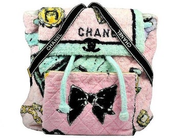 Authentic Rare Chanel S/S 1994 Terry Cloth Backpack