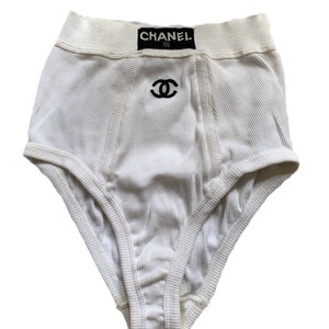 Vintage Chanel Logo White Briefs - Etsy