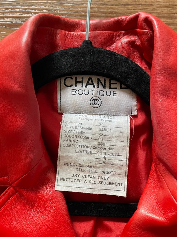 Vintage Chanel 1992 Red Leather Biker Jacket - Gem