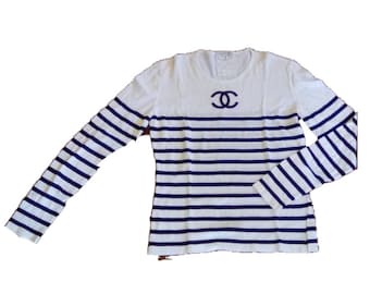 1994P CHANEL Logo Striped Shirt