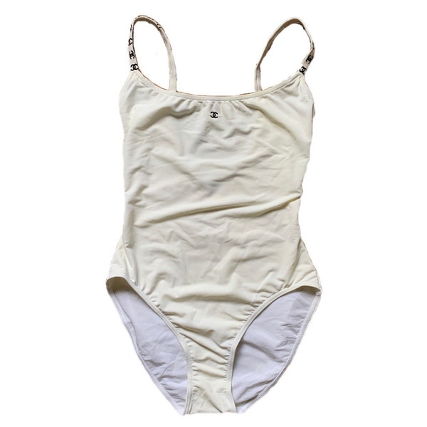 Vintage Chanel Logos White Swimsuit