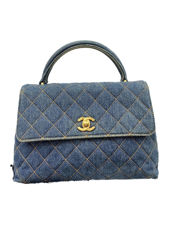 Chanel Vintage Denim Kelly Handle Bag -  Israel