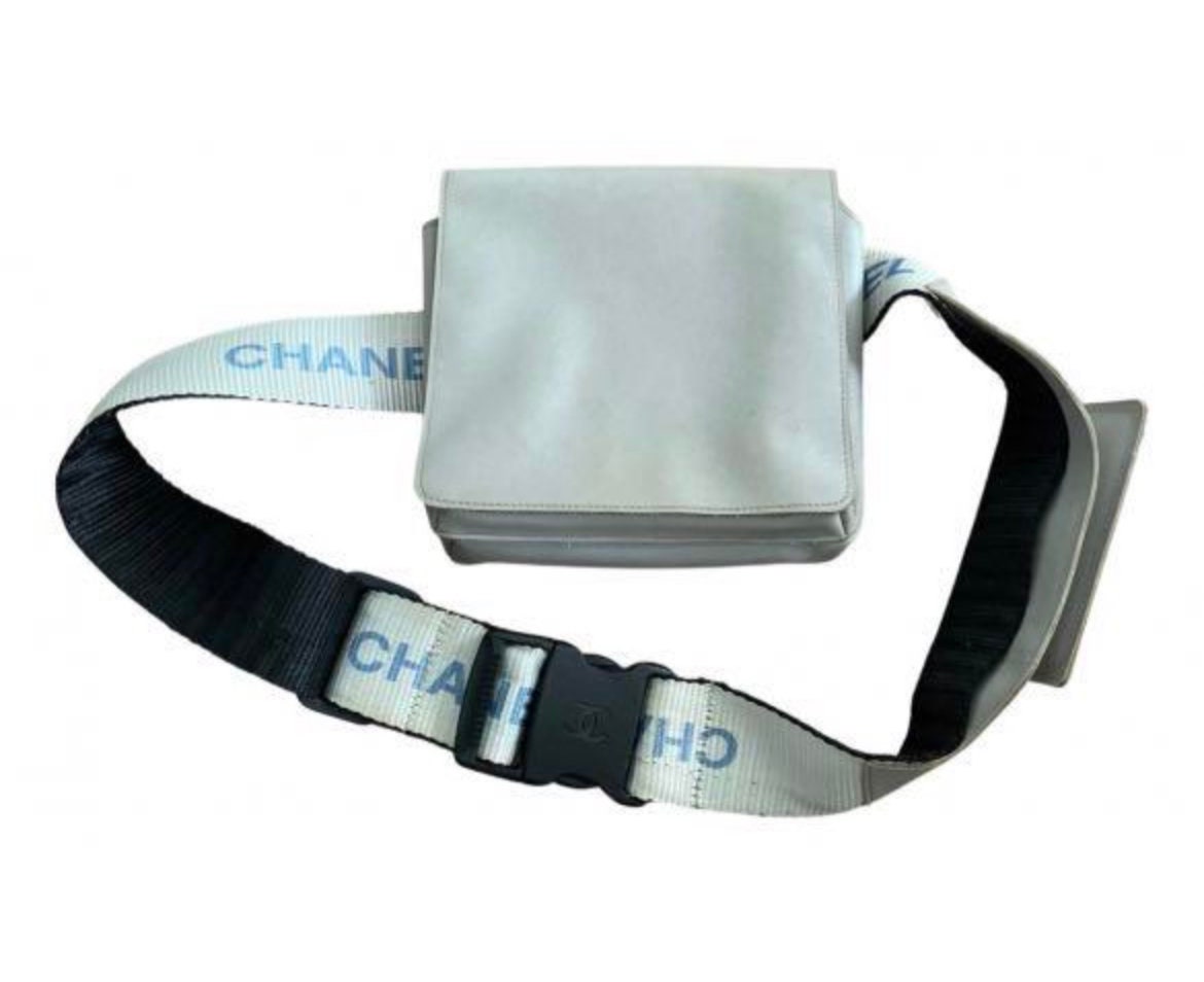 Chanel Grey Sports Line CC Waist Bag Belt Pouch Fanny Pack 240171