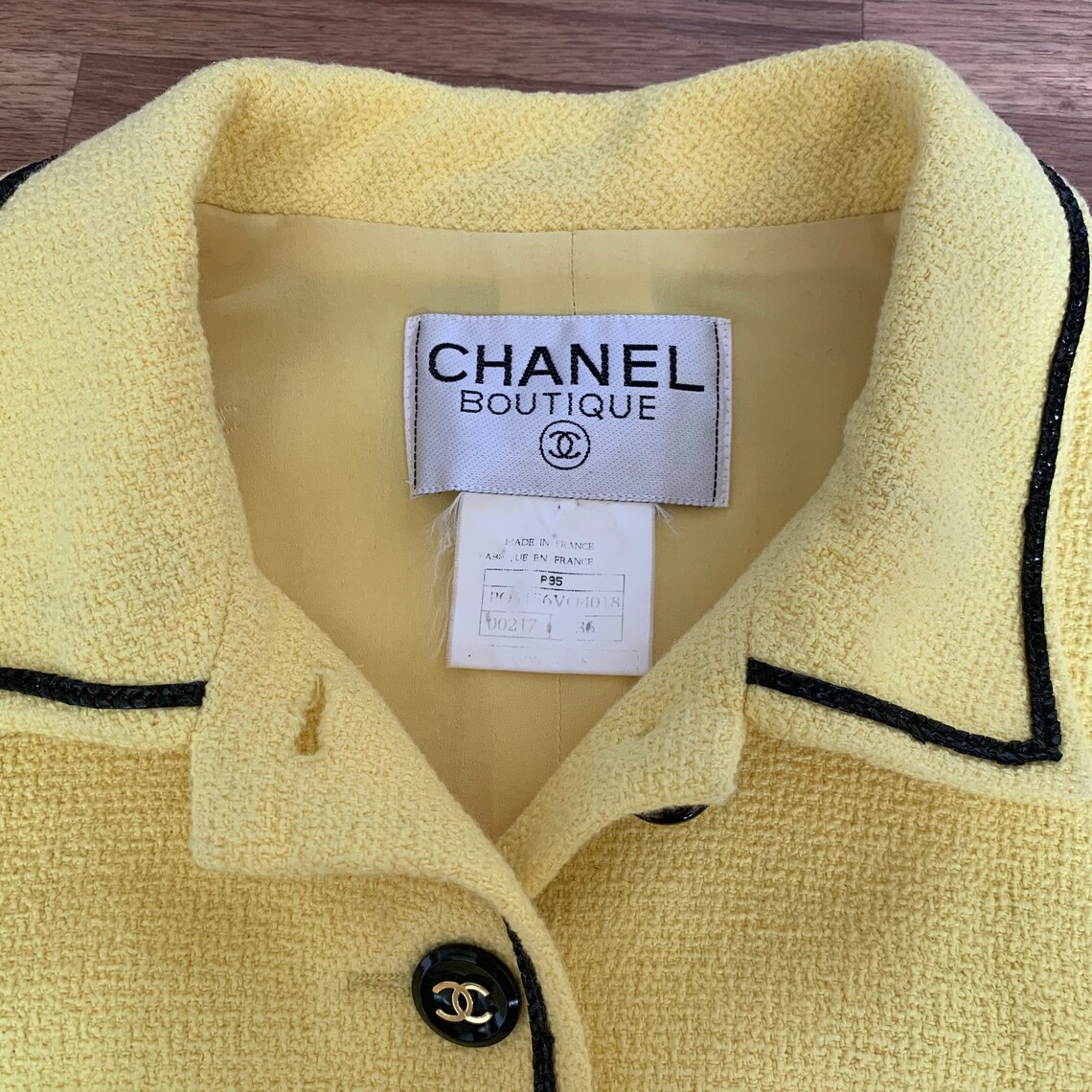 Vintage Chanel S/S 1995 yellow crop jacket | Etsy