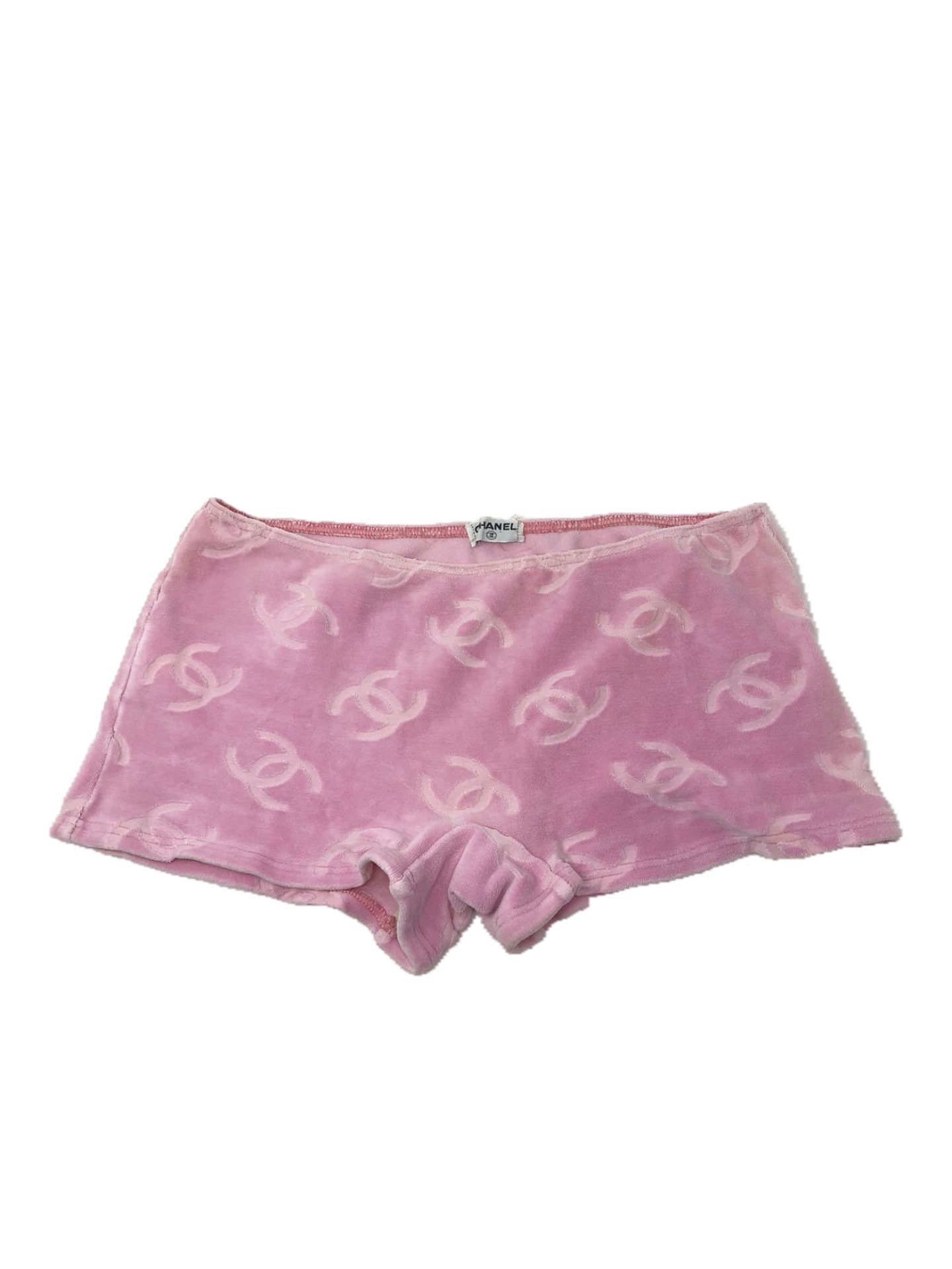 Vintage Chanel 1996P Pink Velour Shorts  Etsy