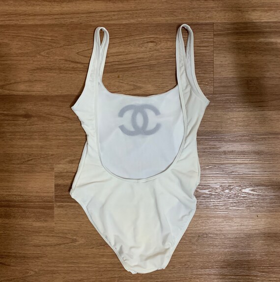 Vintage Chanel Logo White Swimsuit/one 